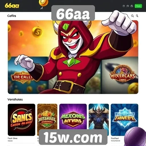 Exploração das funcionalidades do site de jogos 66aa